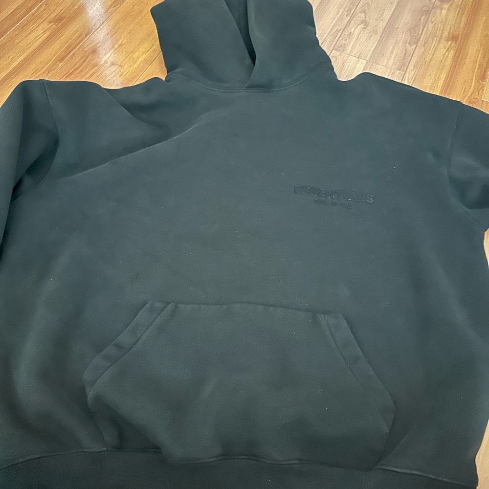 Fear of God Essentials Black Embossed Logo Hoodie